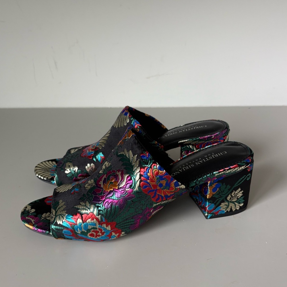 CHRISTIAN SIRIANO for Payless Brocade Chunky Satin Multicolor Open Toe Shoes - Picture 8 of 9